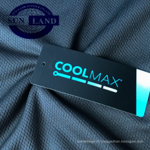 vêtement d&#39;entraînement sportif vêtement en maille 100% polyester tricotée Coolmax